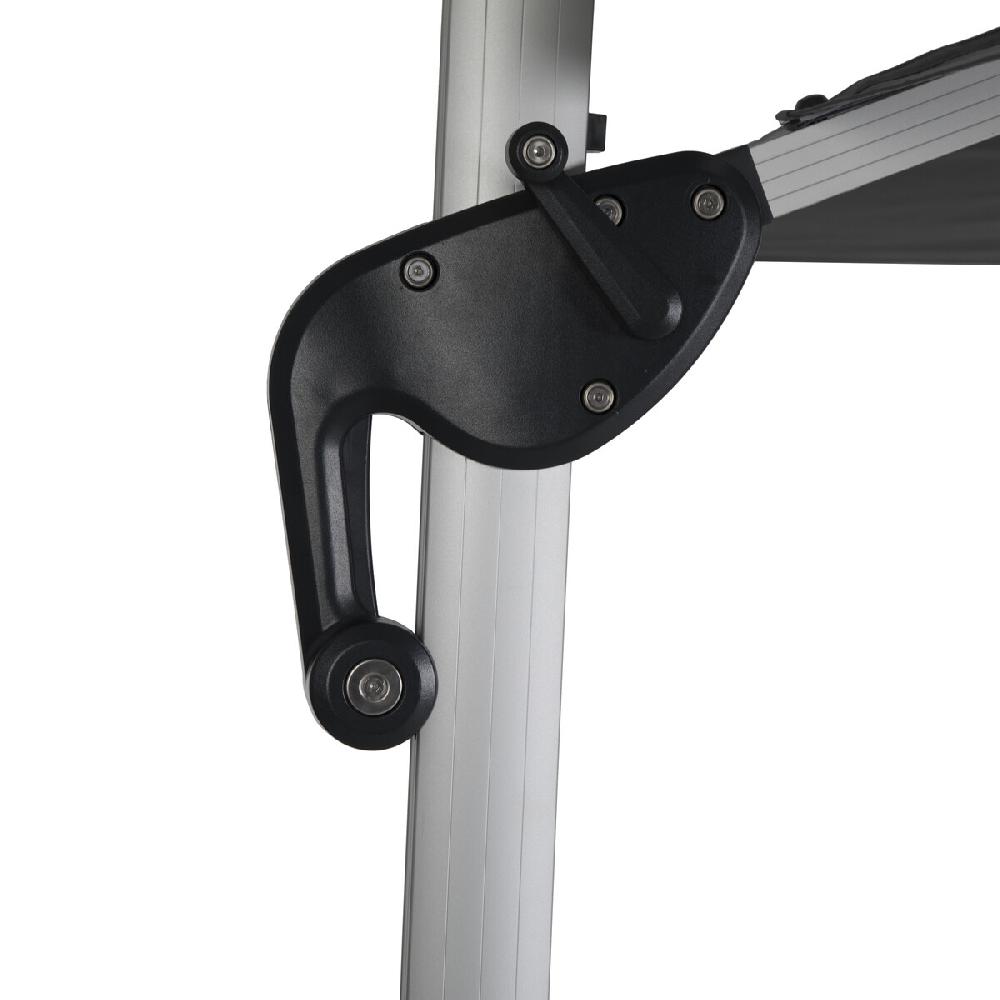 Hesperide Parasol Déporté Carré ÉQUADOR Ardoise Avec LED