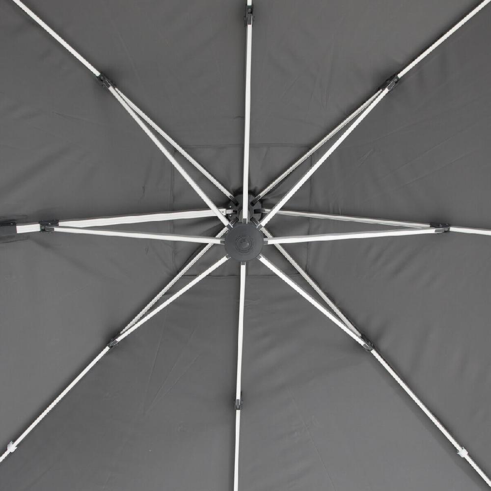 Hesperide Parasol Déporté Carré ÉQUADOR Ardoise Avec LED