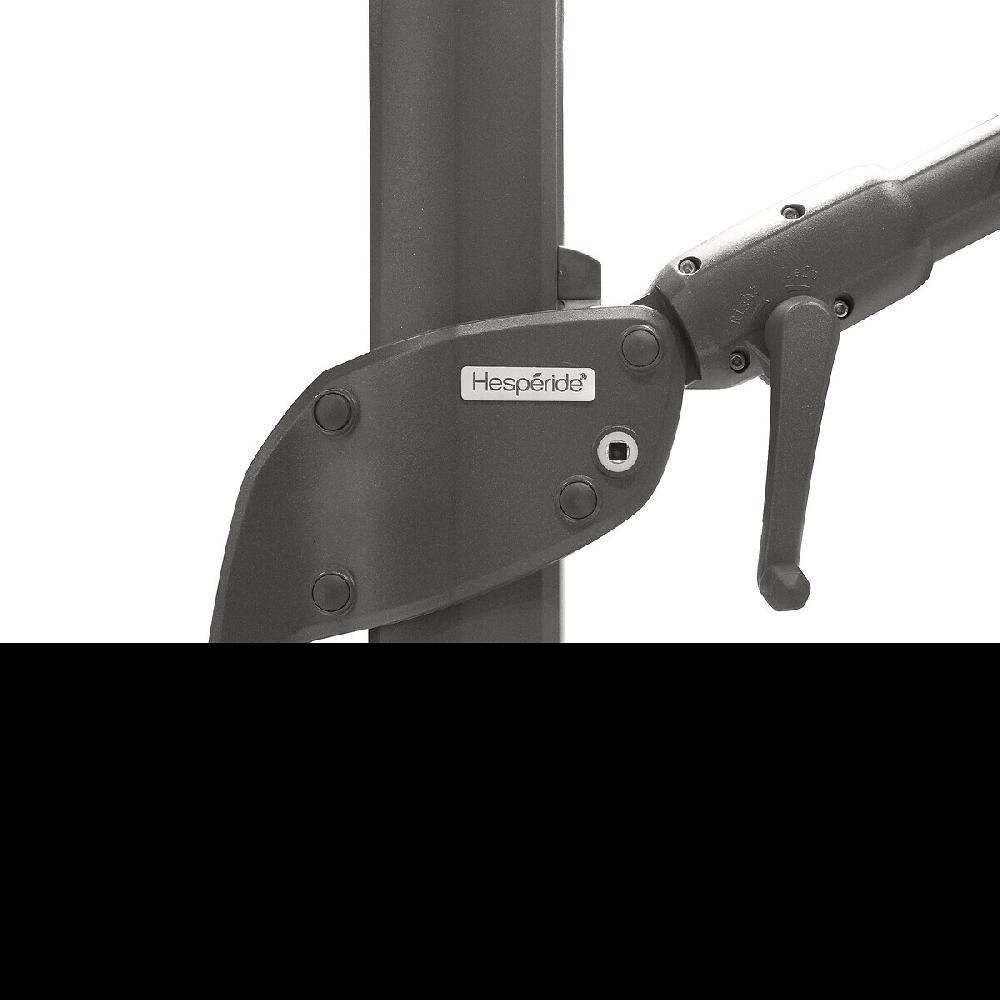 Hesperide Parasol Déporté Carré Inclinable ÉLÉA Bleu Canard & Graphite