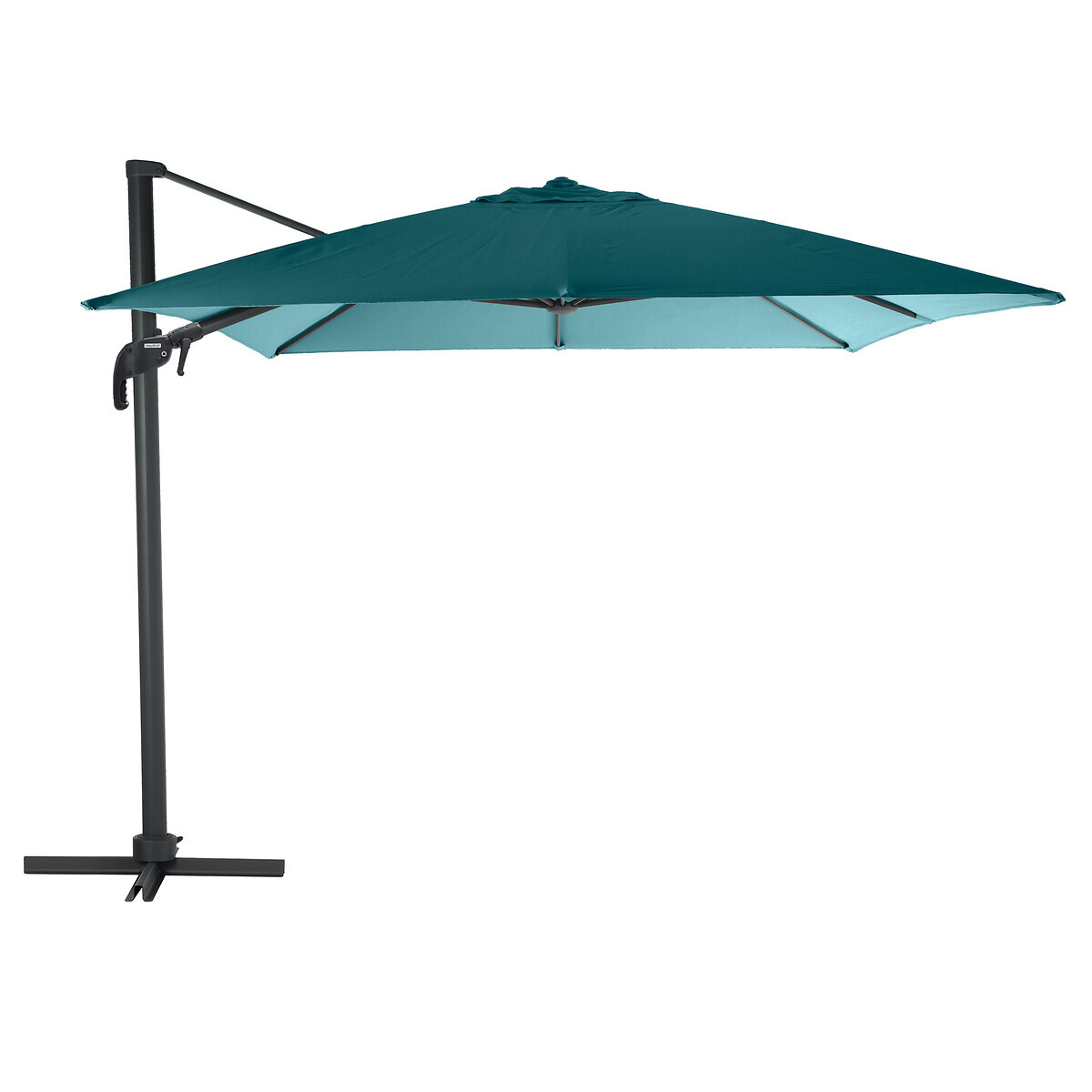 hesperide Parasol déporté carré inclinable ÉLÉA Bleu canard & Graphite