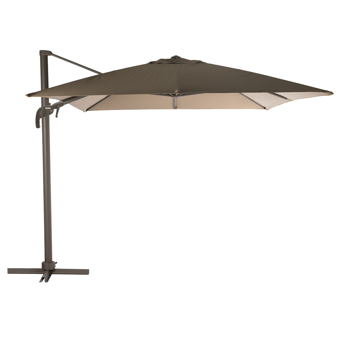 hesperide Parasol déporté carré inclinable ÉLÉA Noisette & Praline
