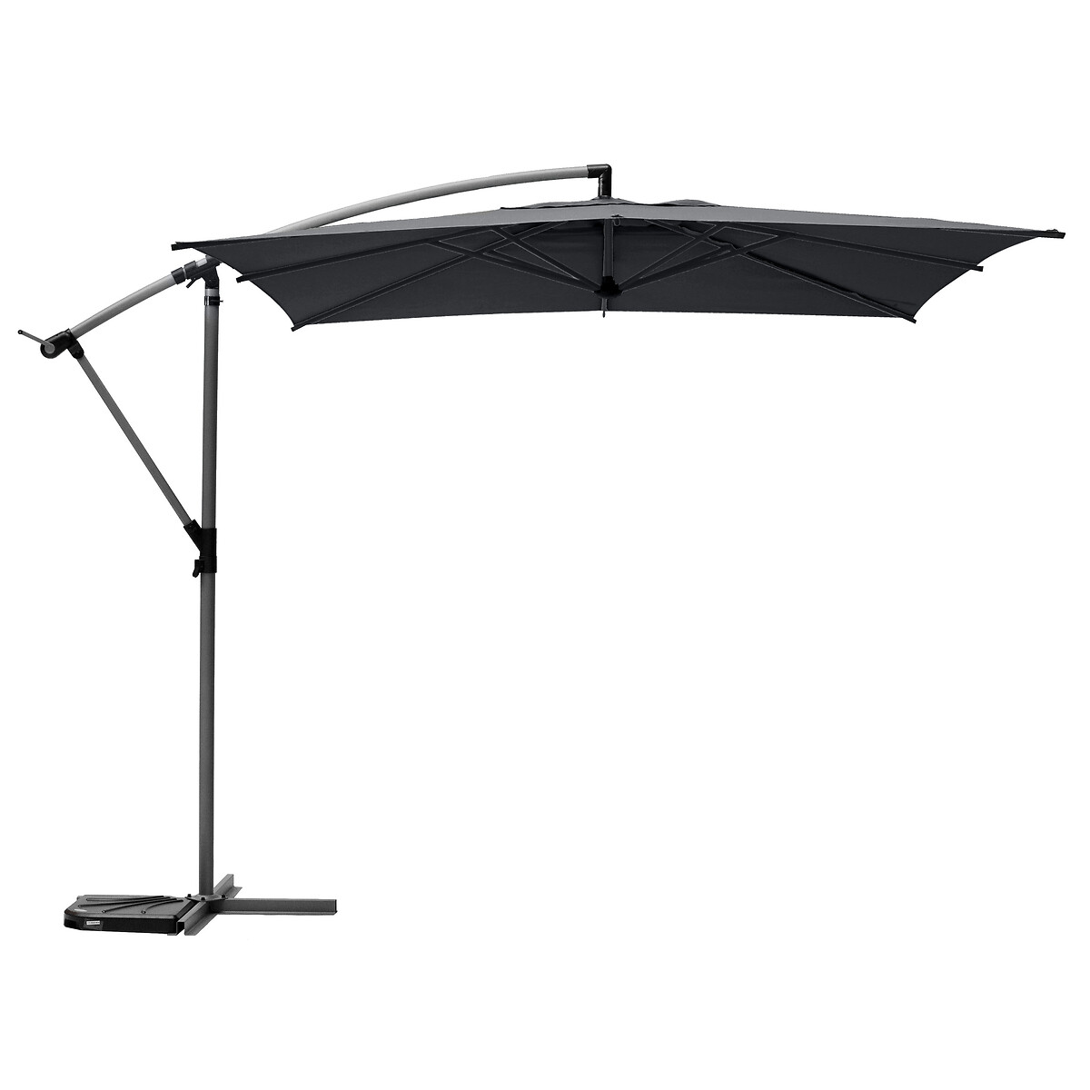 Hesperide Parasol Déporté Carré MANOA Ardoise + 4 Dalles De Parasol STACIO