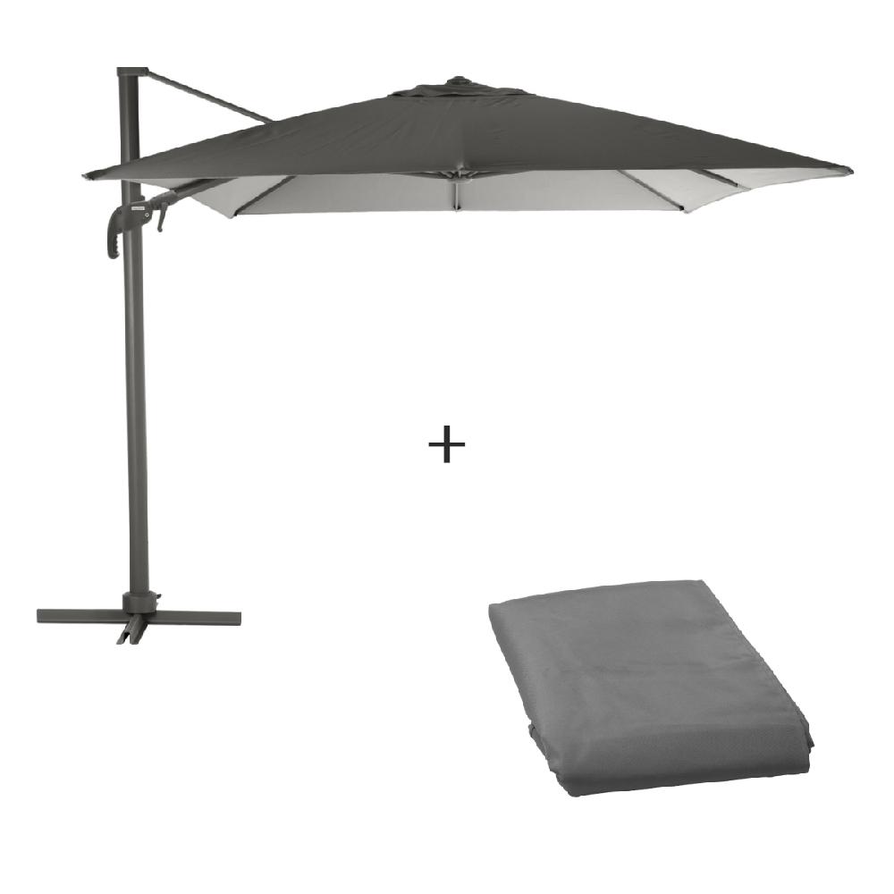 hesperide Parasol déporté ÉLÉA Ardoise & Graphite + Toile de rechange Ardoise