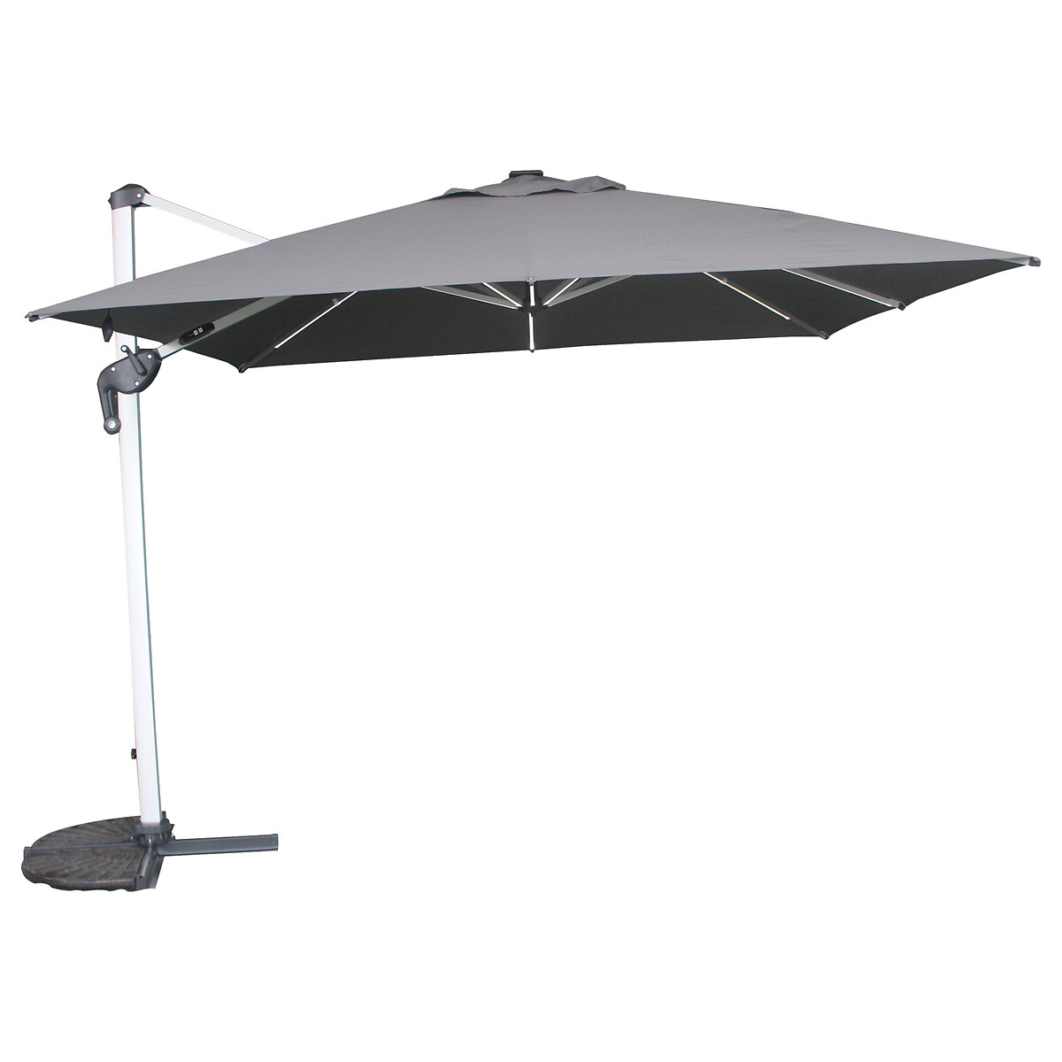 Hesperide Parasol Déporté ÉQUADOR Avec LED + Toile De Rechange Ardoise