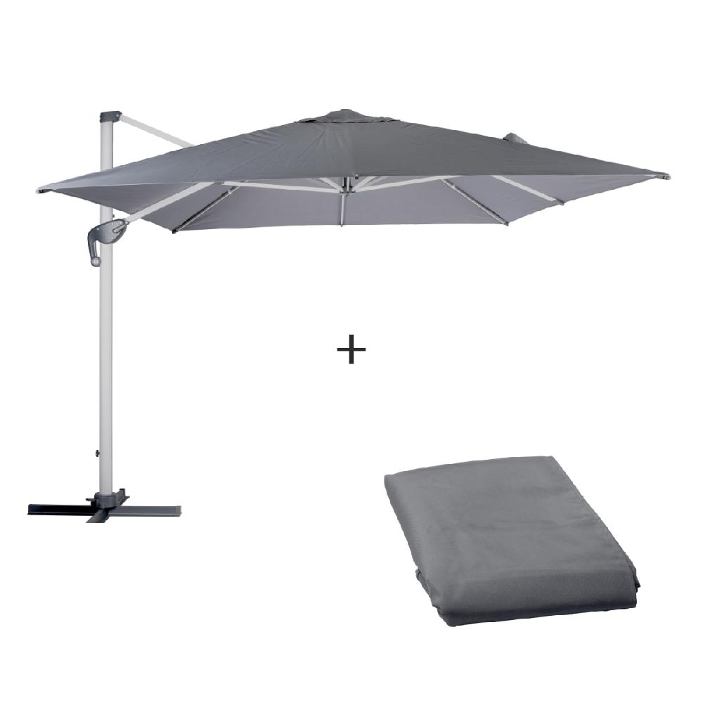hesperide Parasol déporté ÉQUADOR + Toile de rechange Ardoise
