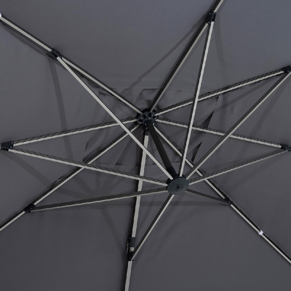 Hesperide Parasol Déporté Rectangulaire ÉQUADOR Ardoise