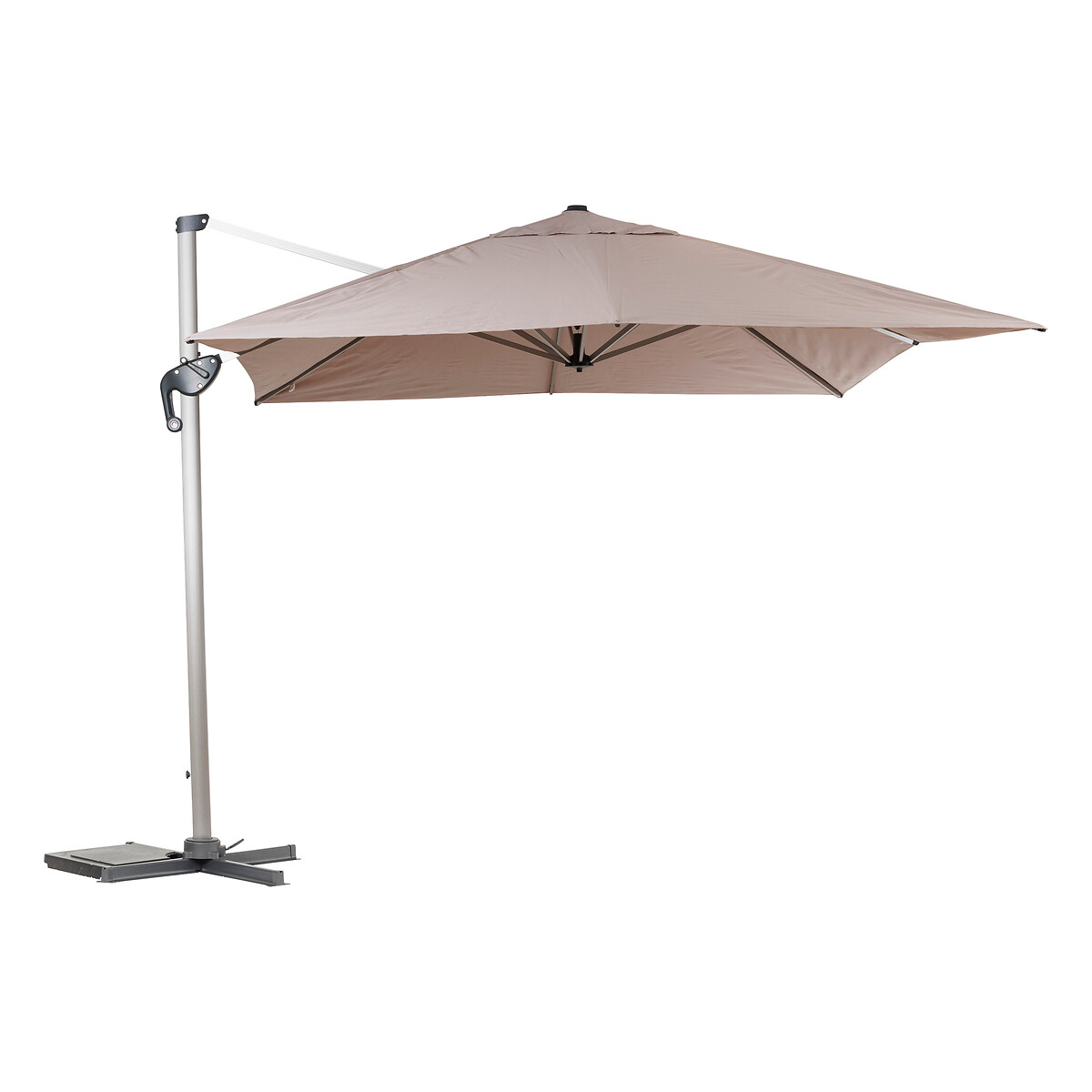 hesperide Parasol déporté rectangulaire ÉQUADOR Taupe