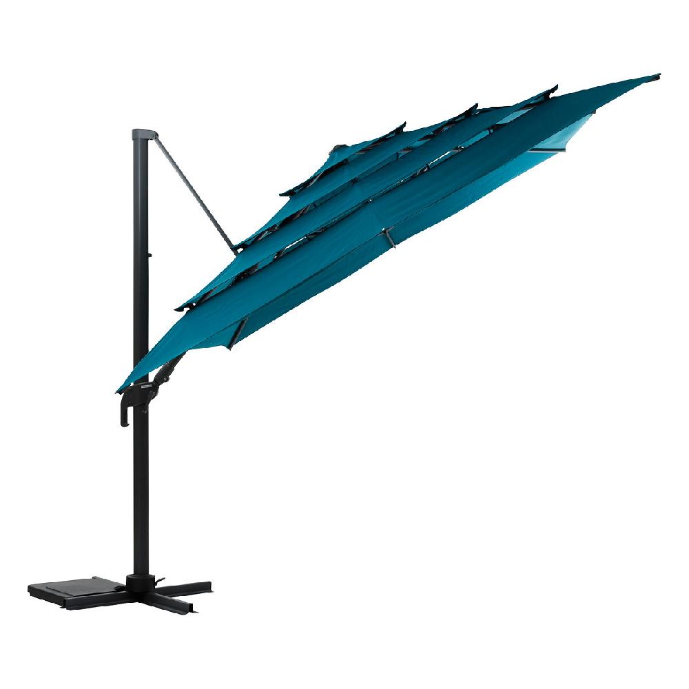 Hesperide Parasol Déporté Rectangulaire Multi-toile MELHIA Bleu Canard