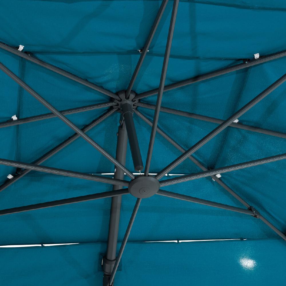 Hesperide Parasol Déporté Rectangulaire Multi-toile MELHIA Bleu Canard