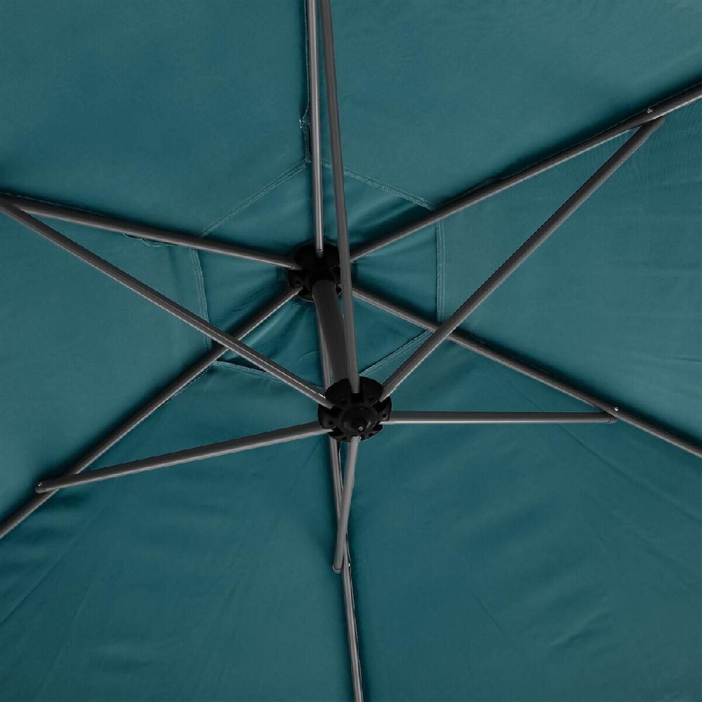 Hesperide Parasol Déporté Rond MANOA Bleu Canard & Graphite