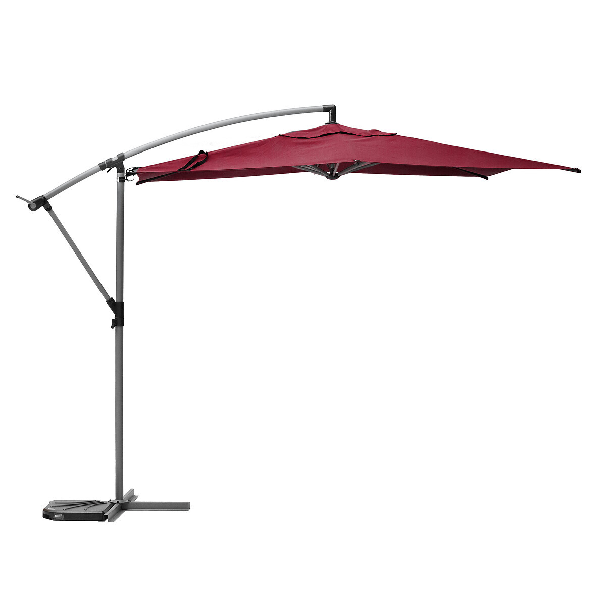 Hesperide Parasol Déporté Rond MANOA Bordeaux & Graphite