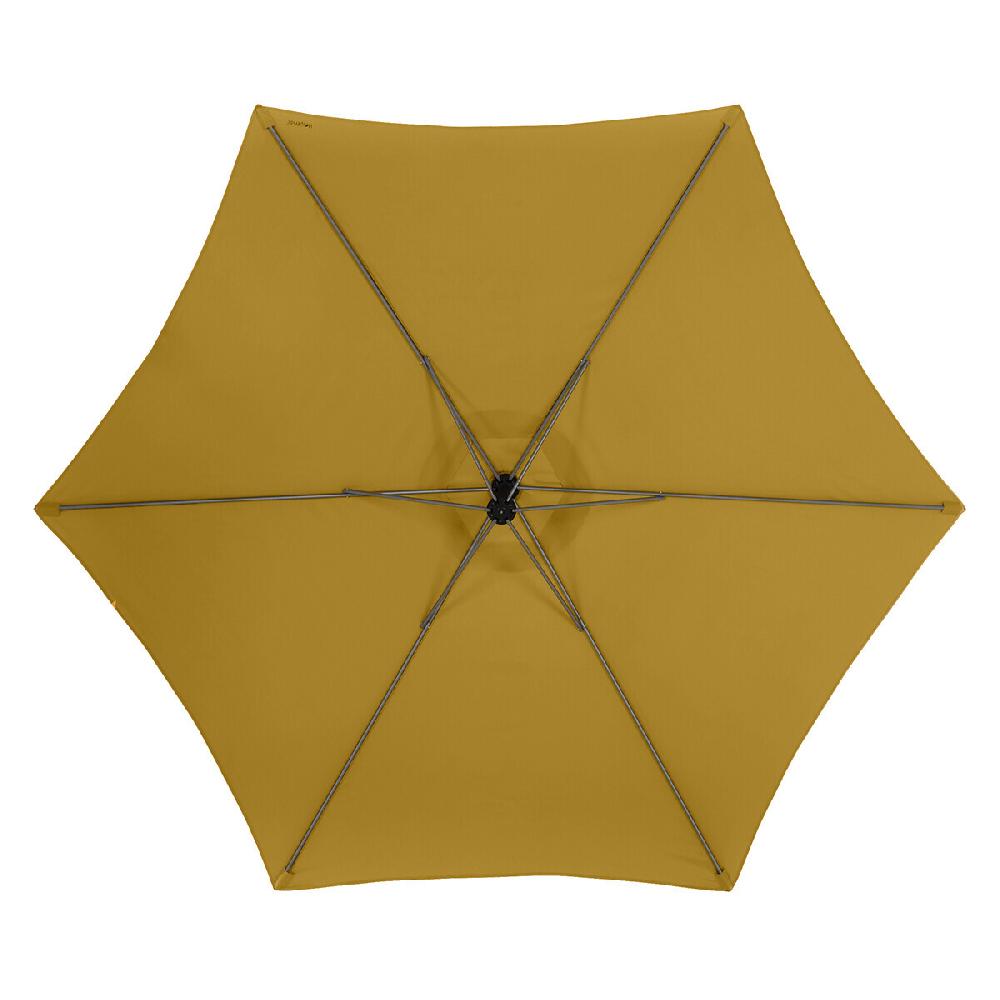 Hesperide Parasol Déporté Rond MANOA Jaune Moutarde & Graphite