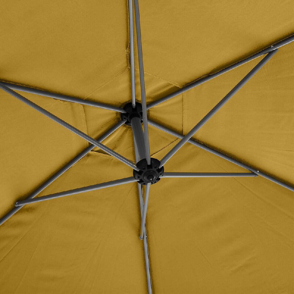 Hesperide Parasol Déporté Rond MANOA Jaune Moutarde & Graphite