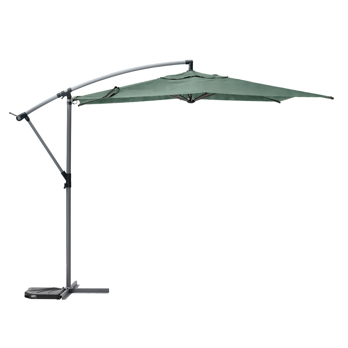 Hesperide Parasol Déporté Rond MANOA Vert Olive & Gris Quartz