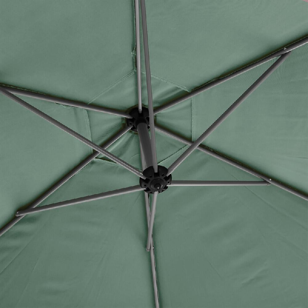 Hesperide Parasol Déporté Rond MANOA Vert Olive & Gris Quartz