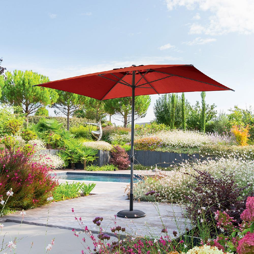hesperide Parasol droit rectangulaire inclinable LOOMPA Ambre