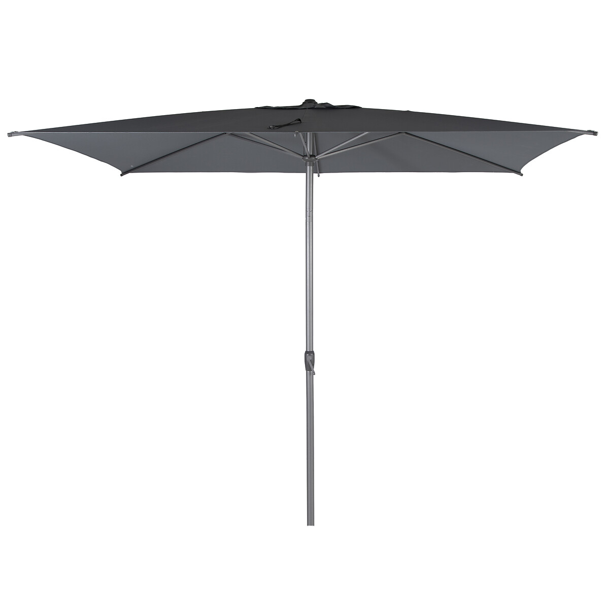 Hesperide Parasol Droit Rectangulaire Inclinable LOOMPA Ardoise + Pied De Parasol HAULIO