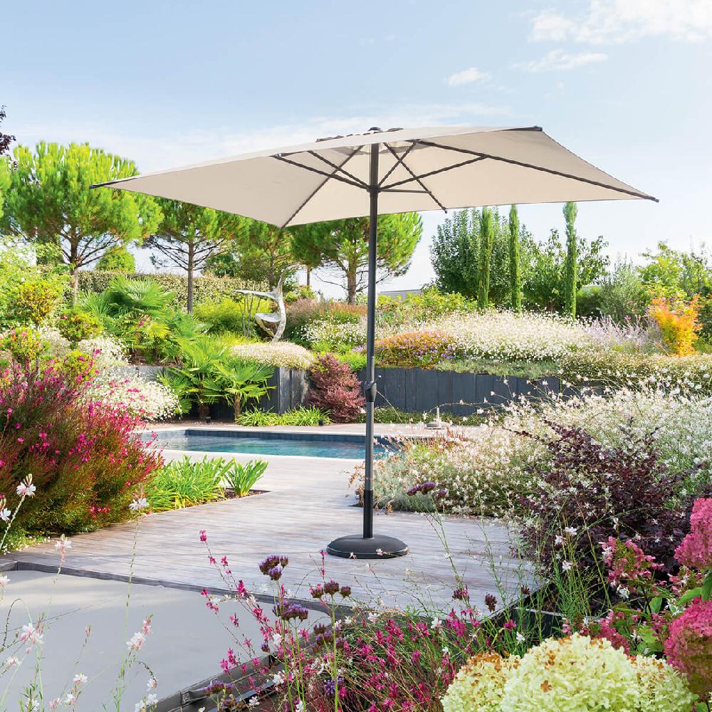 Hesperide Parasol Droit Rectangulaire Inclinable LOOMPA Blé