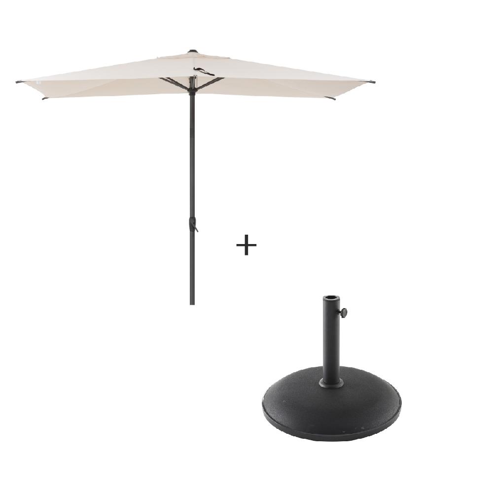 Hesperide Parasol Droit Rectangulaire Inclinable LOOMPA Blé + Pied De Parasol DAILIO