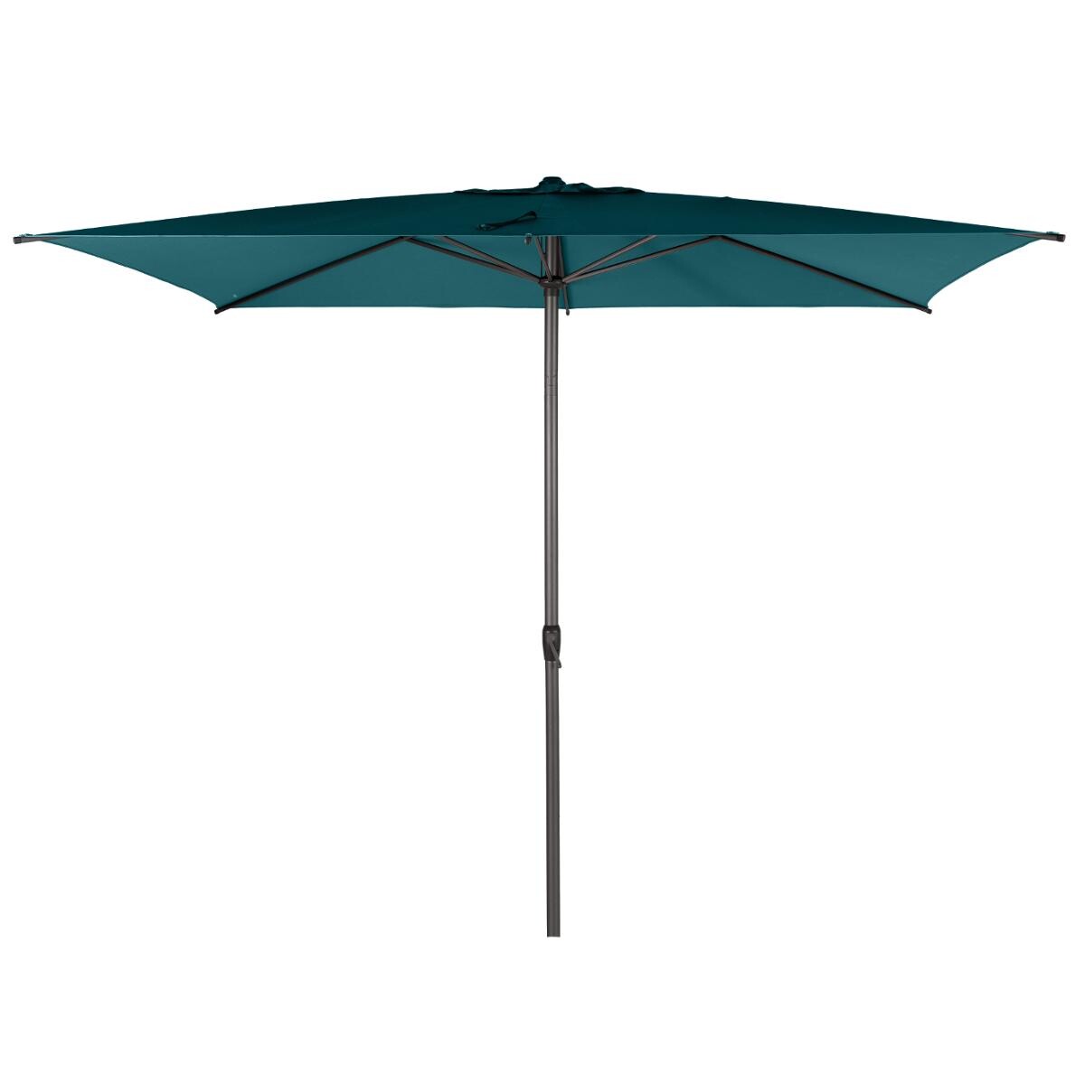 Hesperide Parasol Droit Rectangulaire Inclinable LOOMPA Bleu Canard