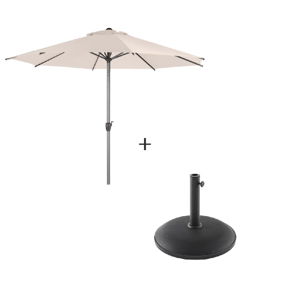 hesperide Parasol droit rond inclinable LOOMPA Blé + pied de parasol DAILIO