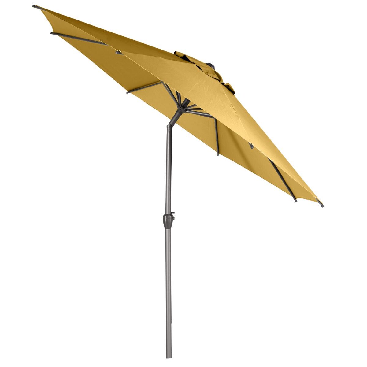 Hesperide Parasol Droit Rond Inclinable LOOMPA Jaune Moutarde