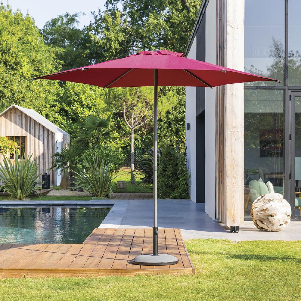 hesperide Parasol droit rond inclinable SOYA Bordeaux