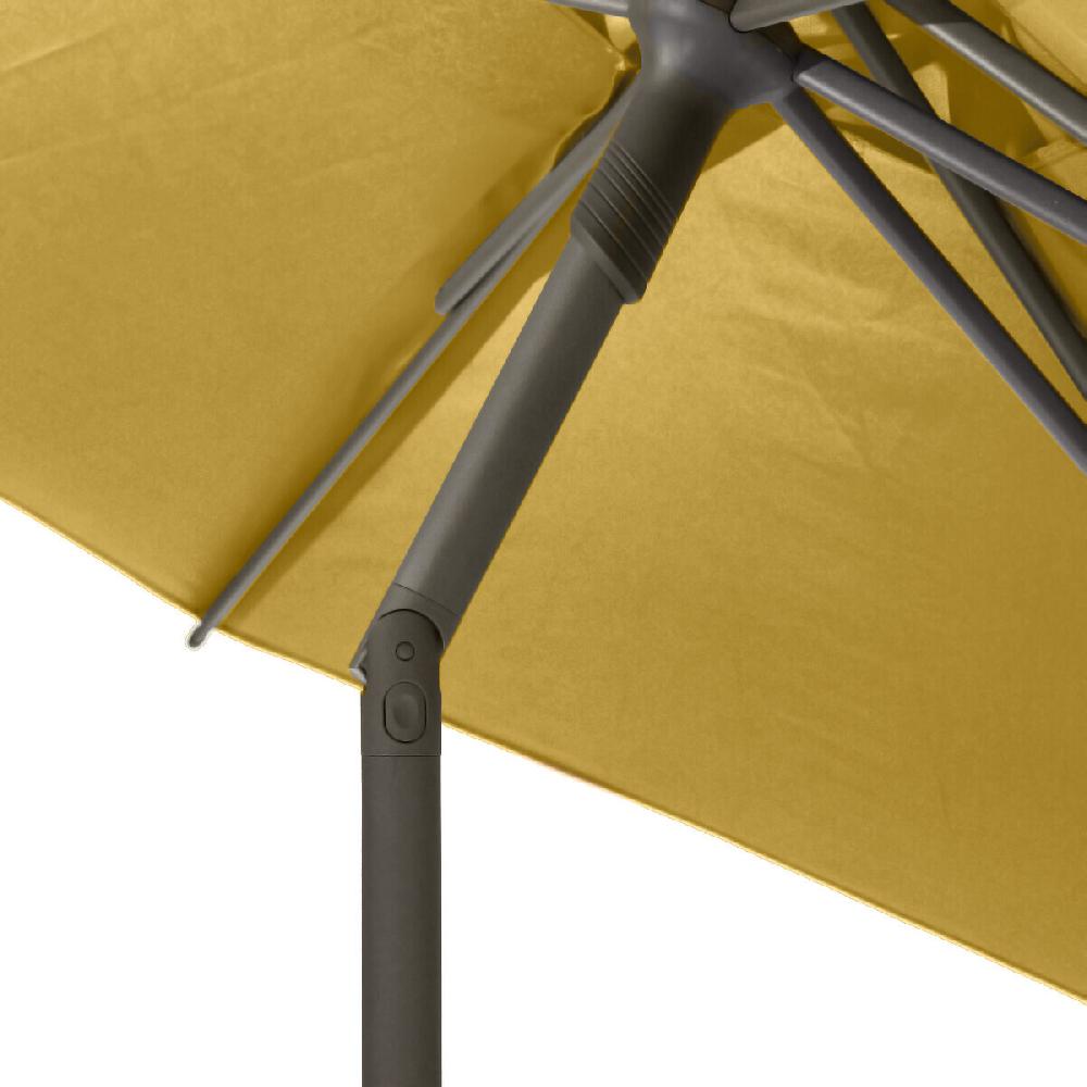 Hesperide Parasol Droit Rond Inclinable SOYA Jaune Moutarde