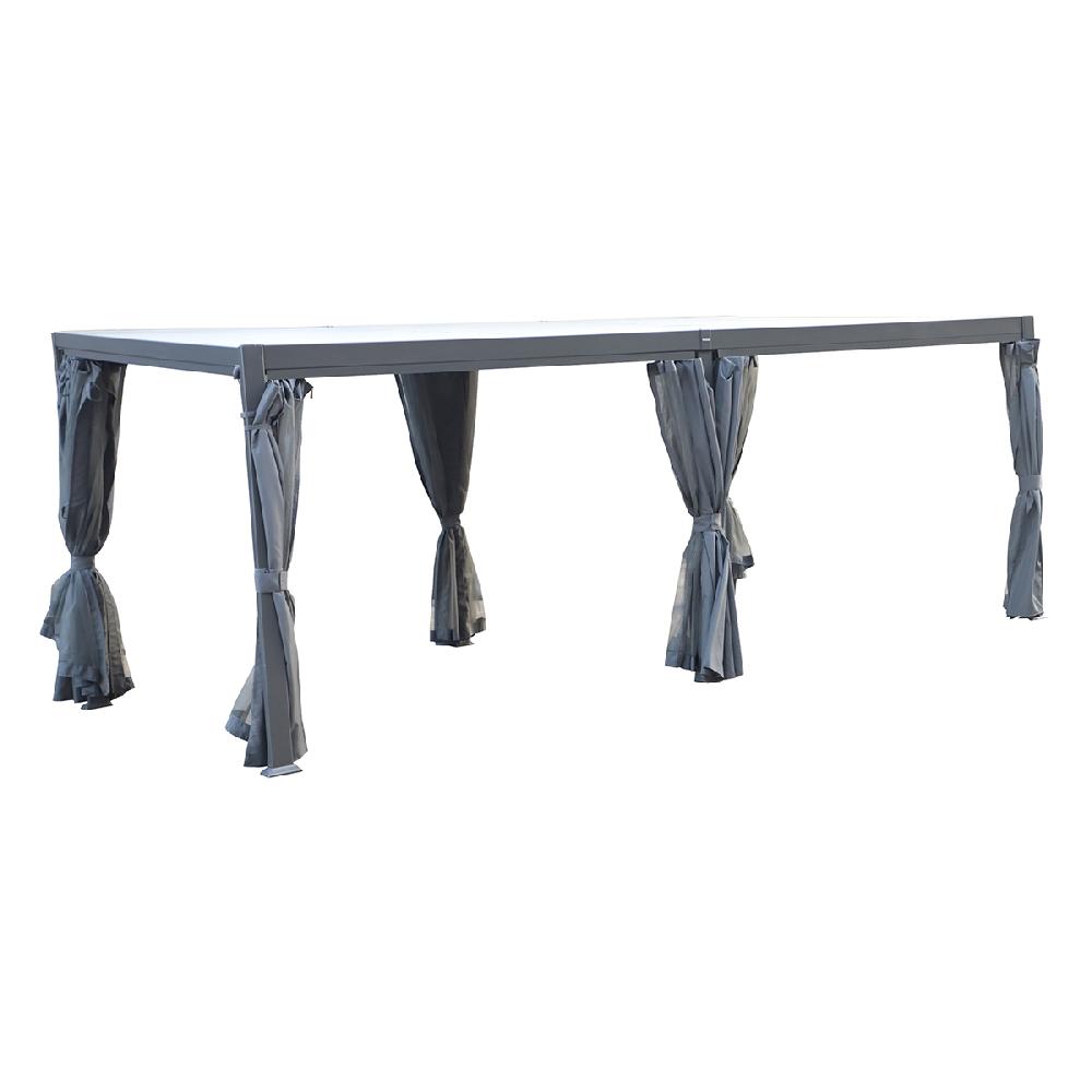 hesperide Pergola AVILA Graphite avec 1 kit de rideaux