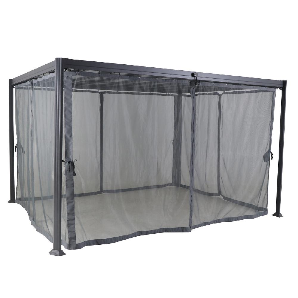 Hesperide Pergola BELIZE Graphite + 1 Kit De Moustiquaire Ardoise