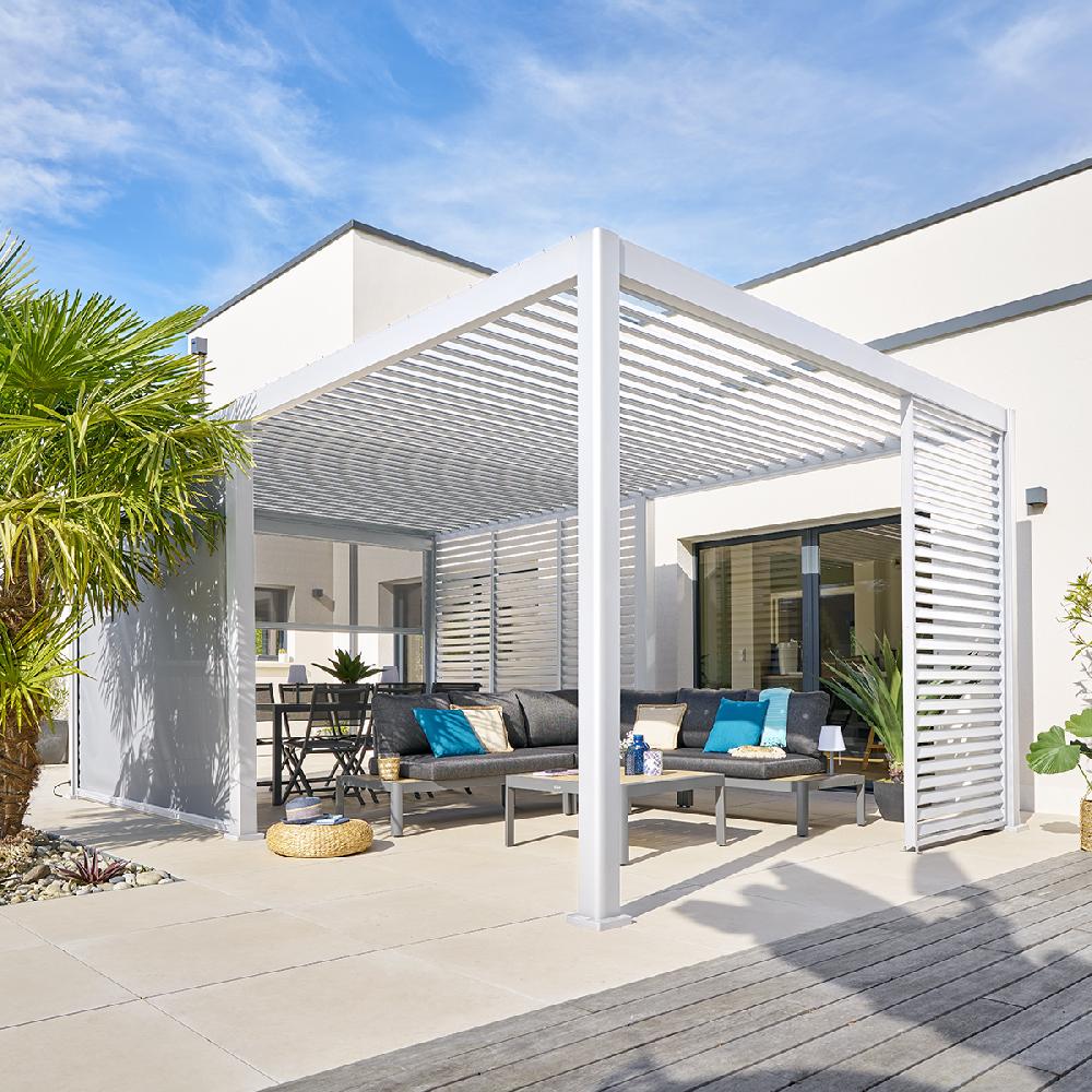 Hesperide Pergola Bioclimatique électrique EVORA Blanc