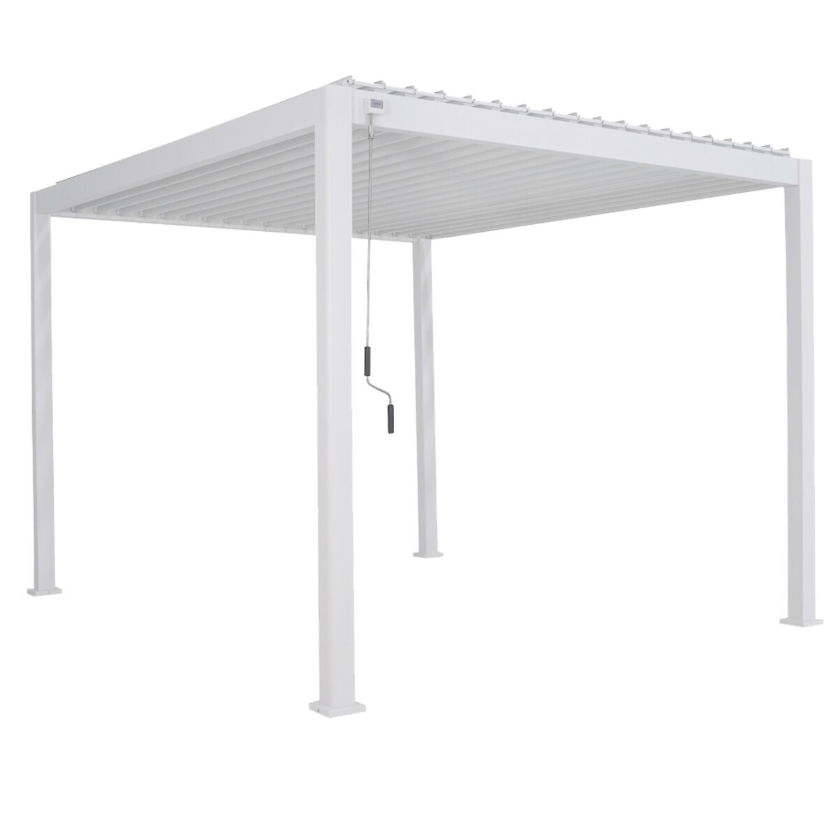 Hesperide Pergola Bioclimatique EVORA Blanc + 4 Stores