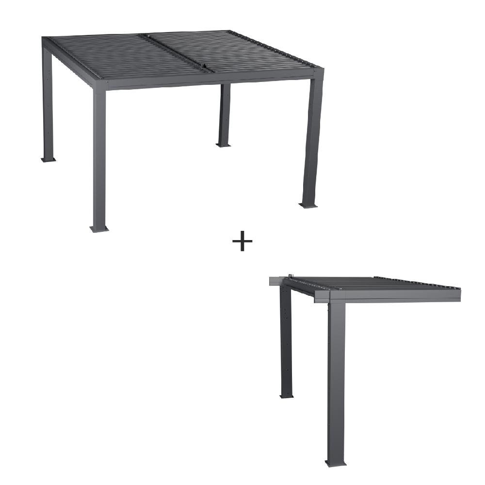 Hesperide Pergola Bioclimatique MAJAÉ + 1 Demi-extension