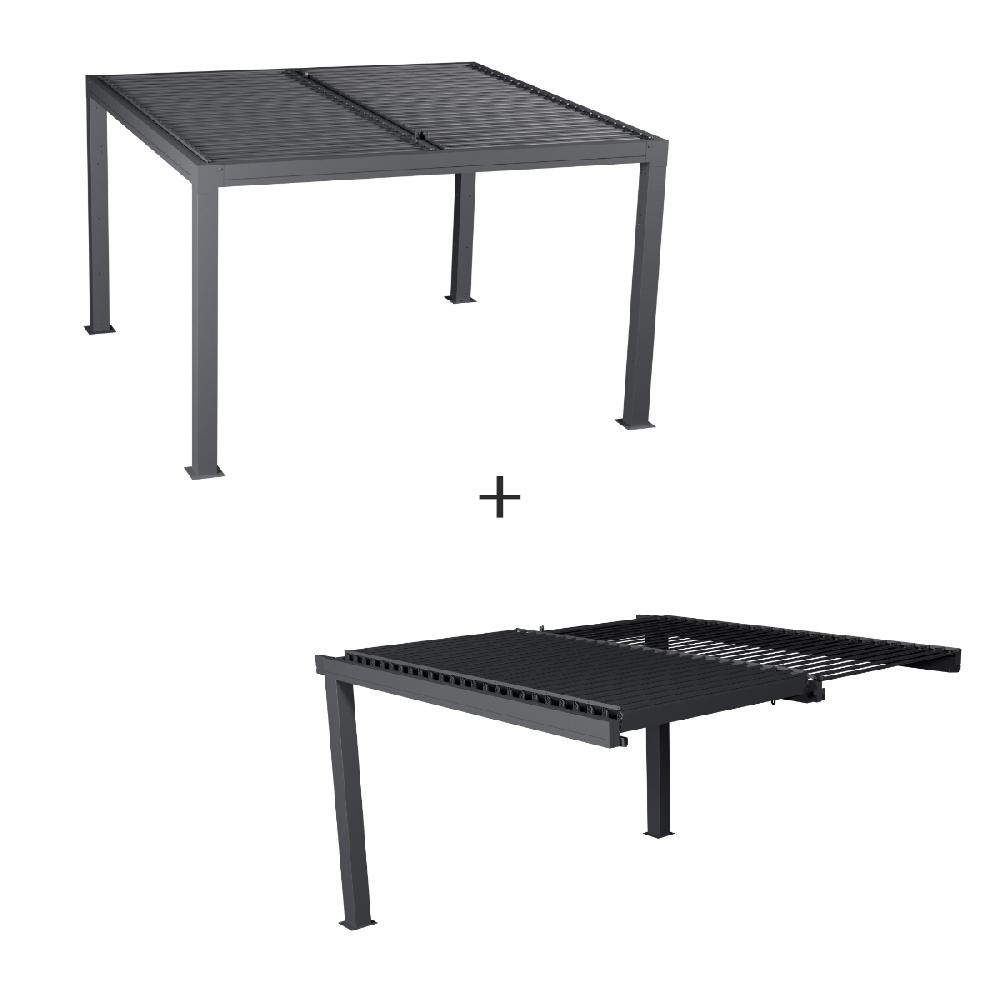 hesperide Pergola bioclimatique MAJAÉ + 1 extension frontale