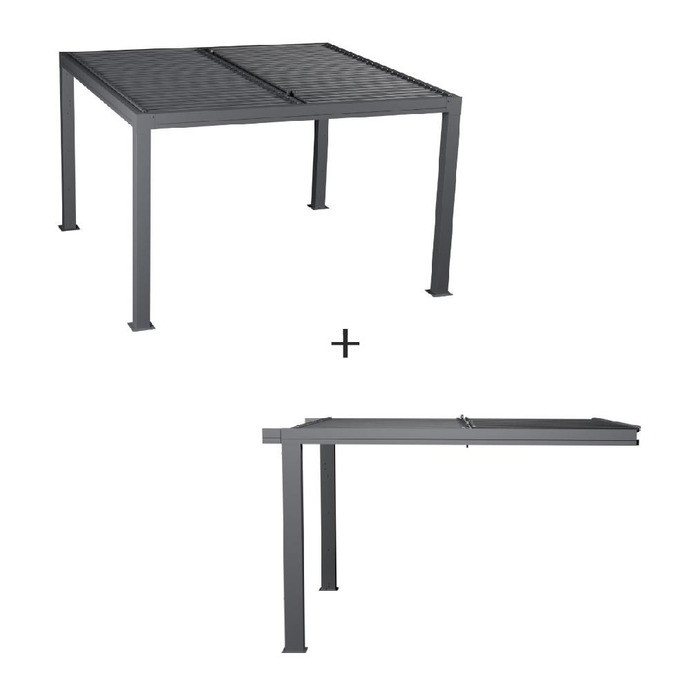 hesperide Pergola bioclimatique MAJAÉ + 1 extension latérale