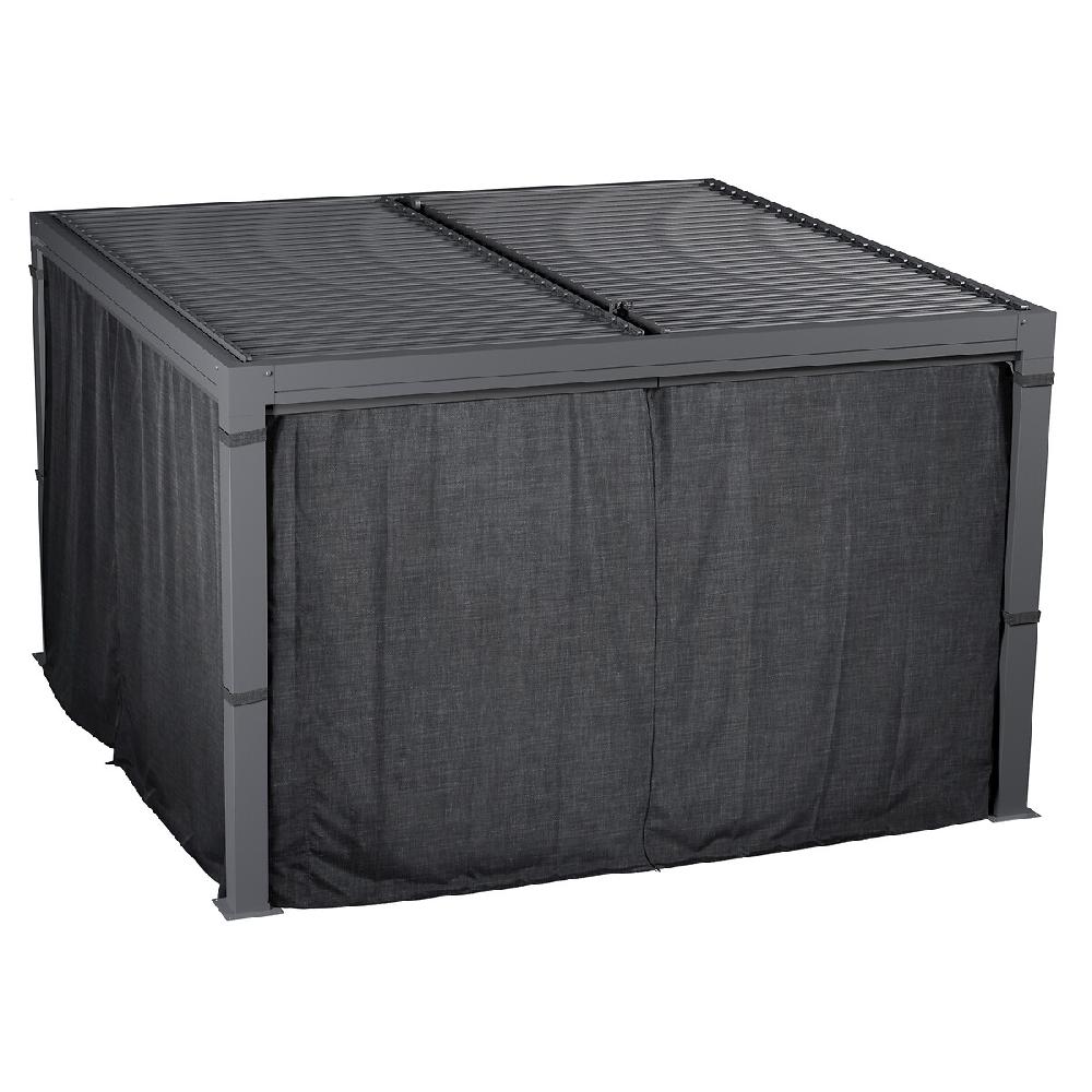 Hesperide Pergola Bioclimatique MAJAÉ + 1 Kit De Rideaux Et 1 Kit De Moustiquaire