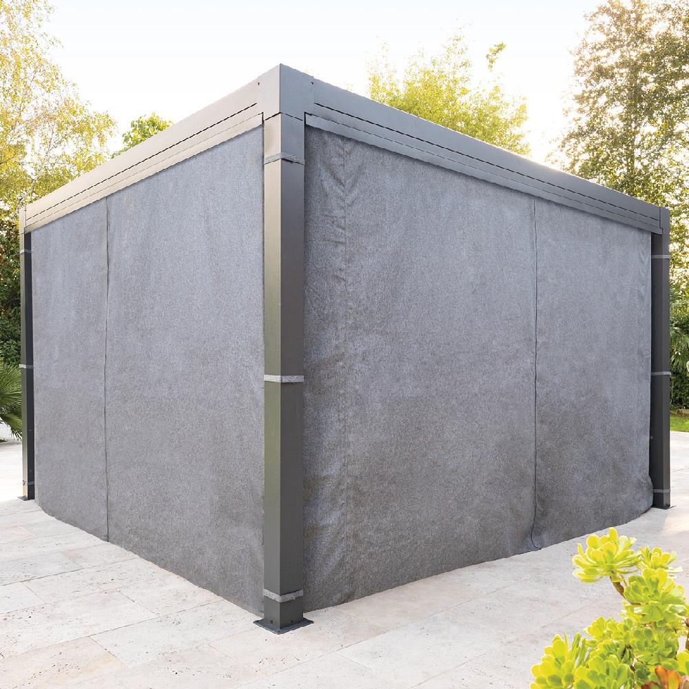 hesperide Pergola bioclimatique MAJAÉ + 1 kit de rideaux