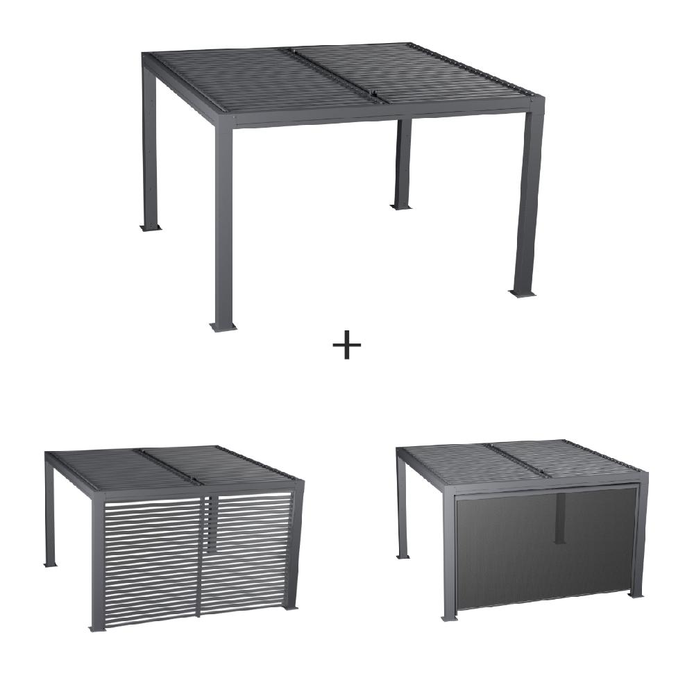 hesperide Pergola bioclimatique MAJAÉ + 1 persienne + 1 store semi-automatique grand modèle