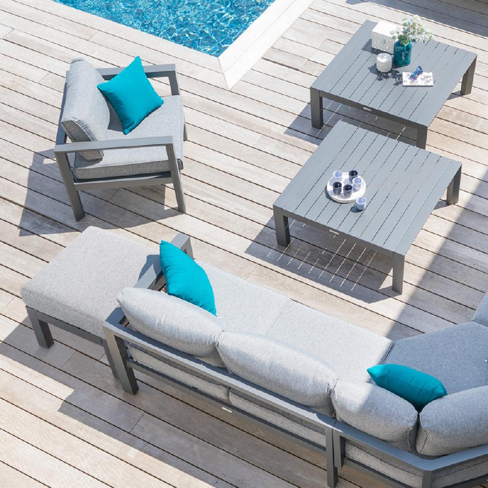 Hesperide Pouf De Jardin ÉVASION Graphite & Gris Clair