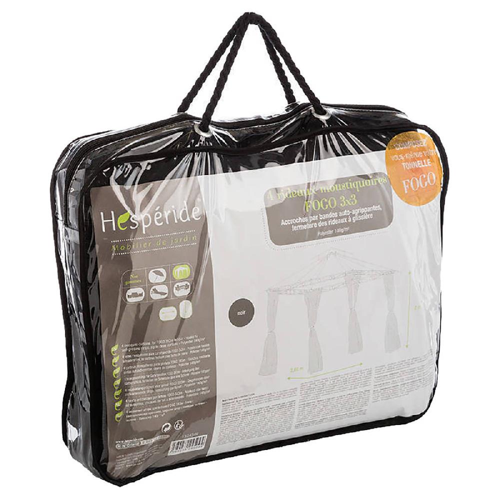 Hesperide Rideaux Moustiquaire Pour Tonnelle FOGO Noir
