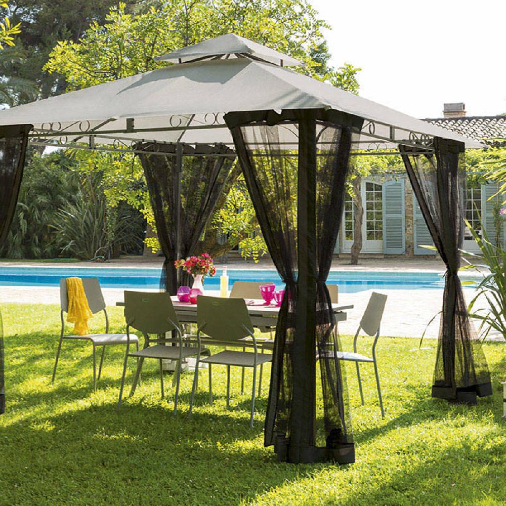 hesperide Rideaux moustiquaire pour tonnelle FOGO Noir