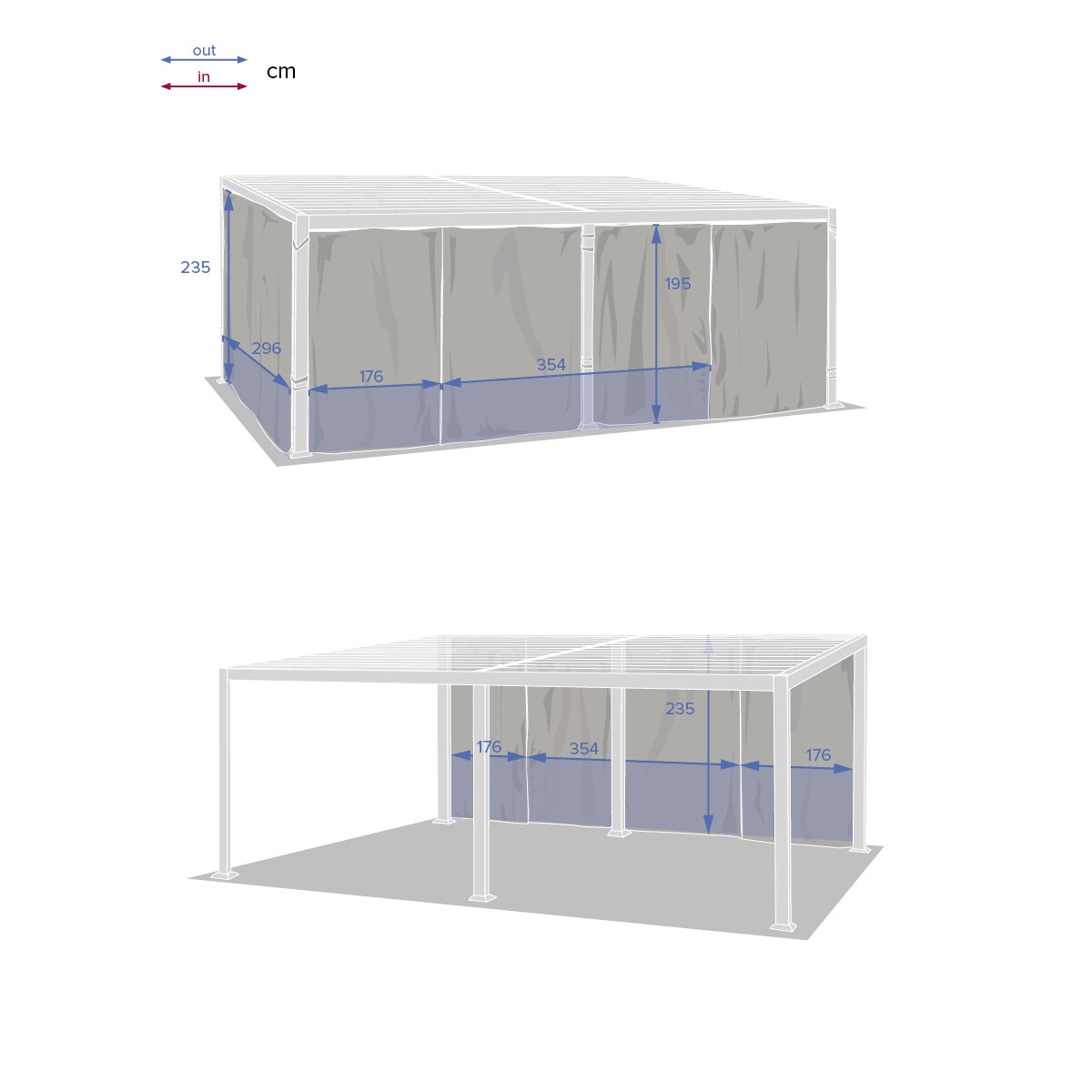 Hesperide Rideaux Pour Pergola Bioclimatique AVILA Ardoise