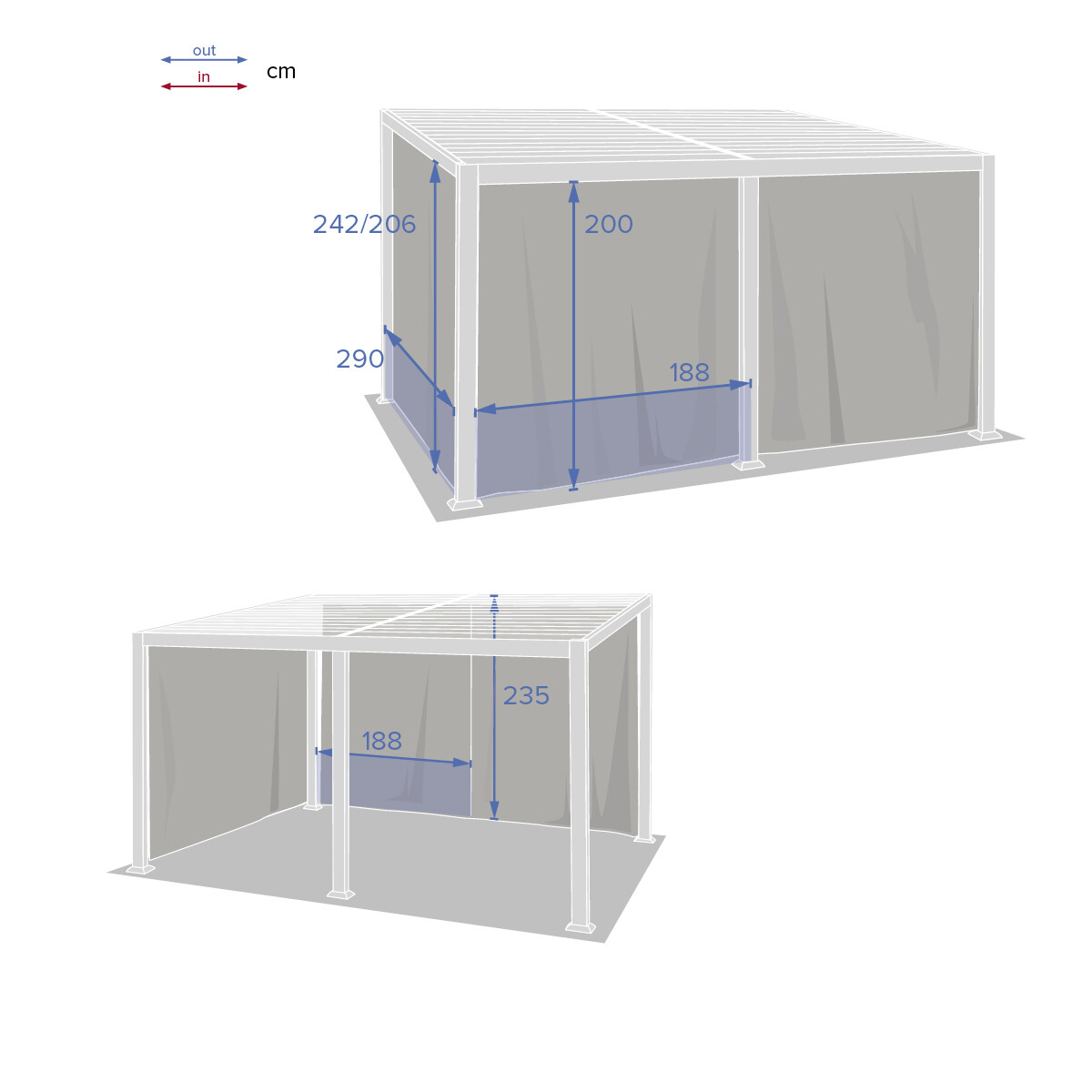 Hesperide Rideaux Pour Pergola Bioclimatique AVILA Ardoise