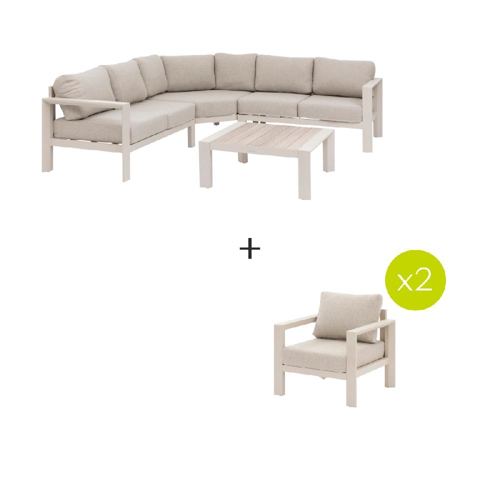 hesperide Salon d'angle de jardin ÉVASION Argile & Lin