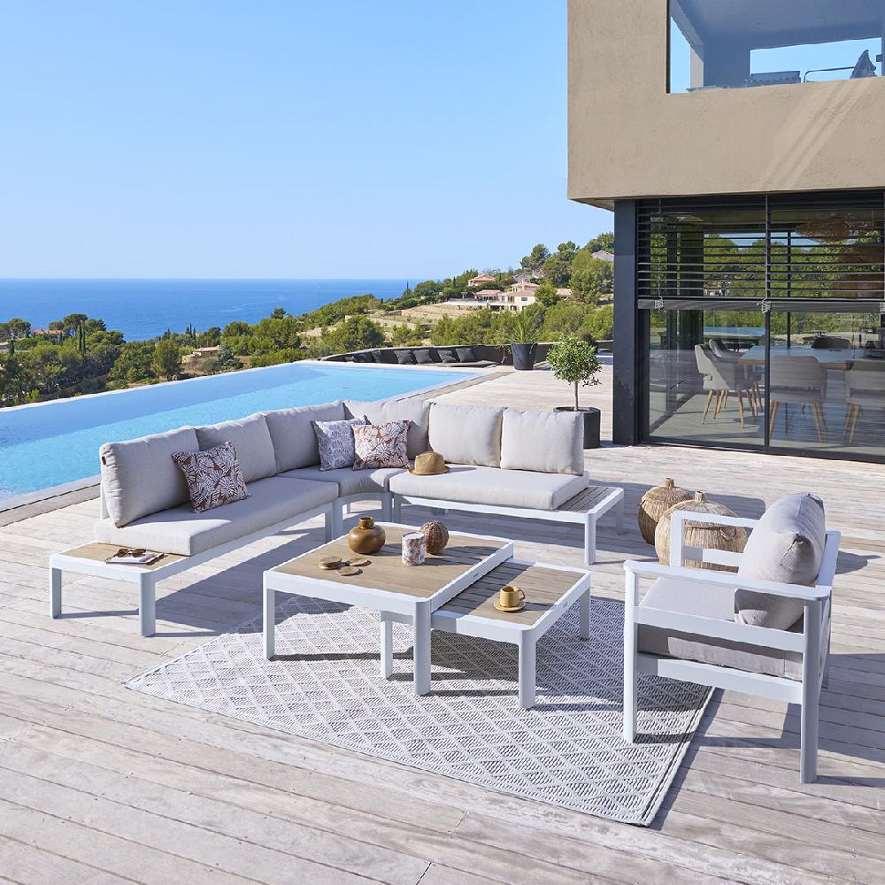 Hesperide Salon D'angle De Jardin PARADIZE Beige & Blanc