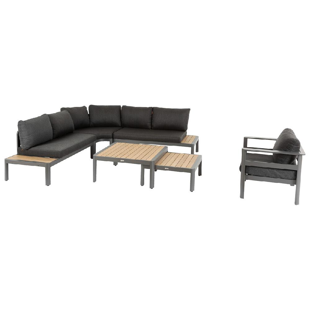 Hesperide Salon D'angle De Jardin PARADIZE Gris Foncé & Graphite