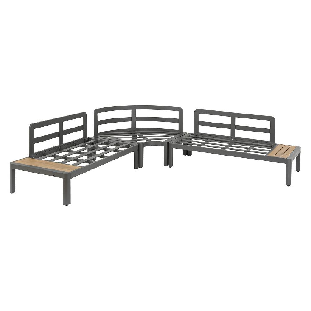 Hesperide Salon D'angle De Jardin PARADIZE Gris Foncé & Graphite