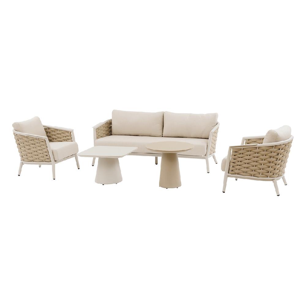 Hesperide Salon De Jardin + 1 Table De Jardin Ronde YCONIA Argile