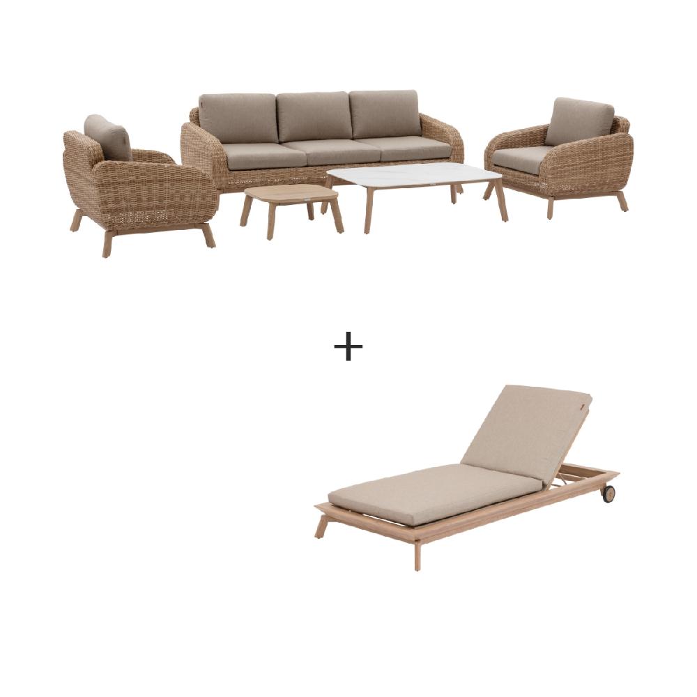 hesperide Salon de jardin Honey + 1 lit de piscine MANISSA