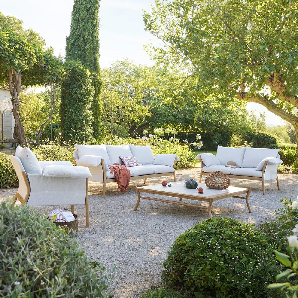 hesperide Salon de jardin ODEMILIA Effet bois naturel & Gris clair